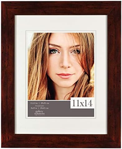 Gallery Solutions 11FW1411E Wall Mount Double Airfloat Mat Picture Frame, 11" x 14", Walnut | Amazon (US)