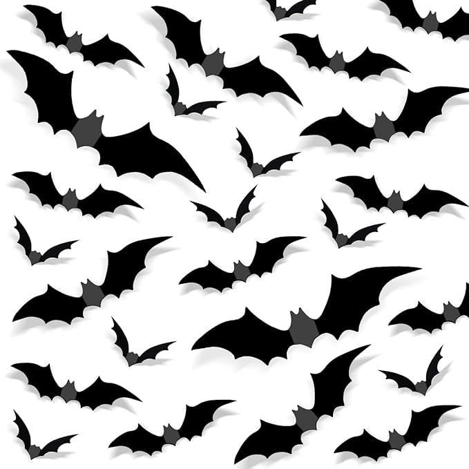 Amazon.com: 120 Pcs Halloween Decorations Bats Halloween Decoration for Wall Window Door Hallowee... | Amazon (US)