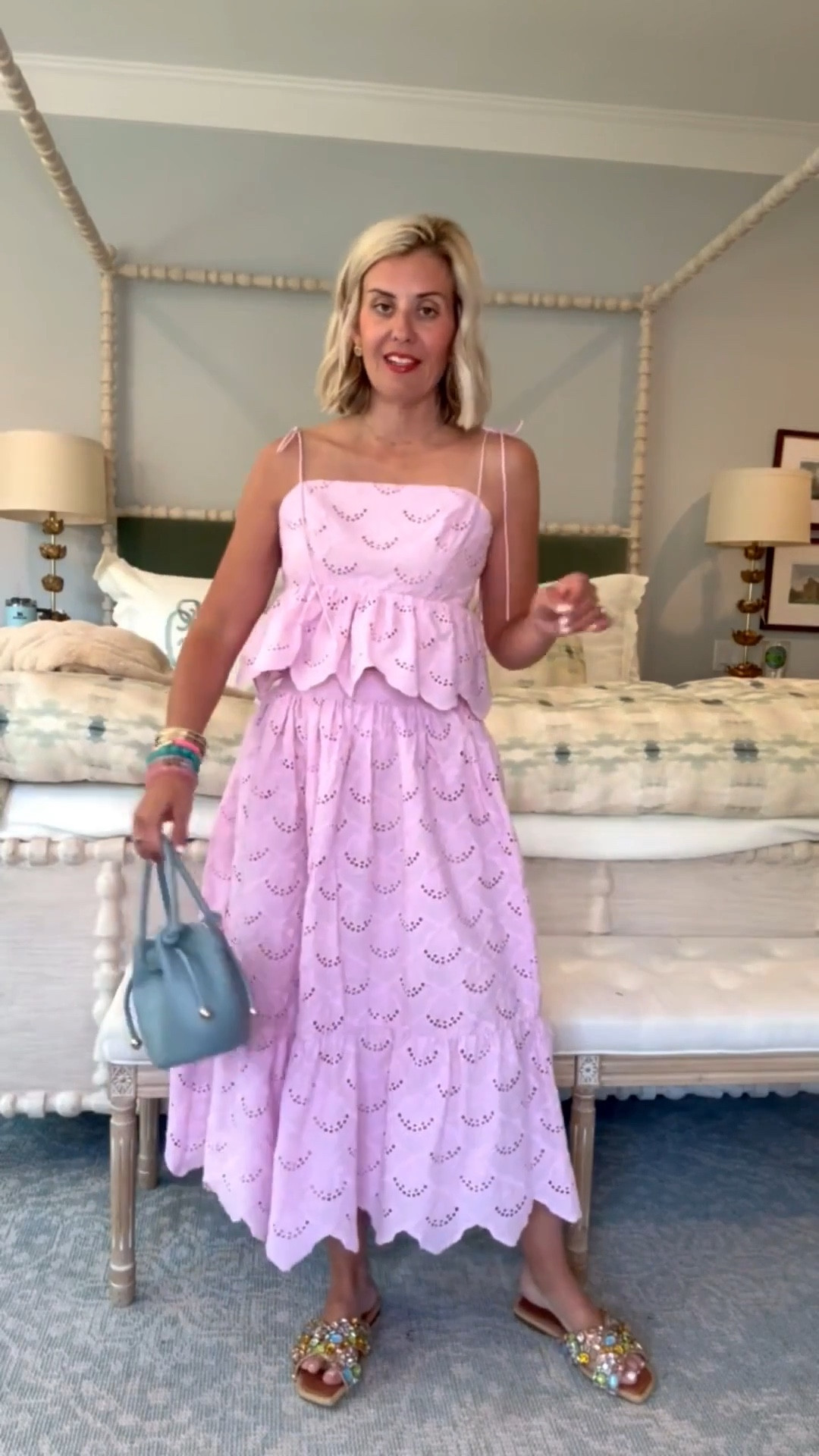 The cuteness is for real with this set!! The details are just gorgeous!
Top - small (I sized up)
Skirt - xs
Sandal - 7 (size 1 down) 
*Use my code Catherine20 at A+B

#LTKgrwm #LTKSeasonal #LTKOver40