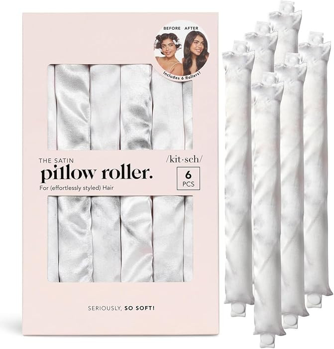 Kitsch Satin Pillow Rollers -Heatless Hair Curler, Hair Rollers, Heatless Curls Overnight, Flexib... | Amazon (US)