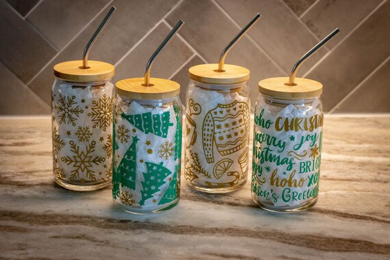 Christmas Things, Set of 4, Libby Cups, 16oz, 20oz, Customizable | Etsy (US)