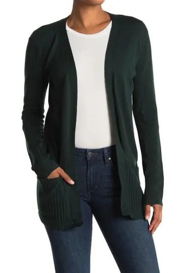 Ribbed Sleeve Cozy Pocket Cardigan | Nordstrom Rack