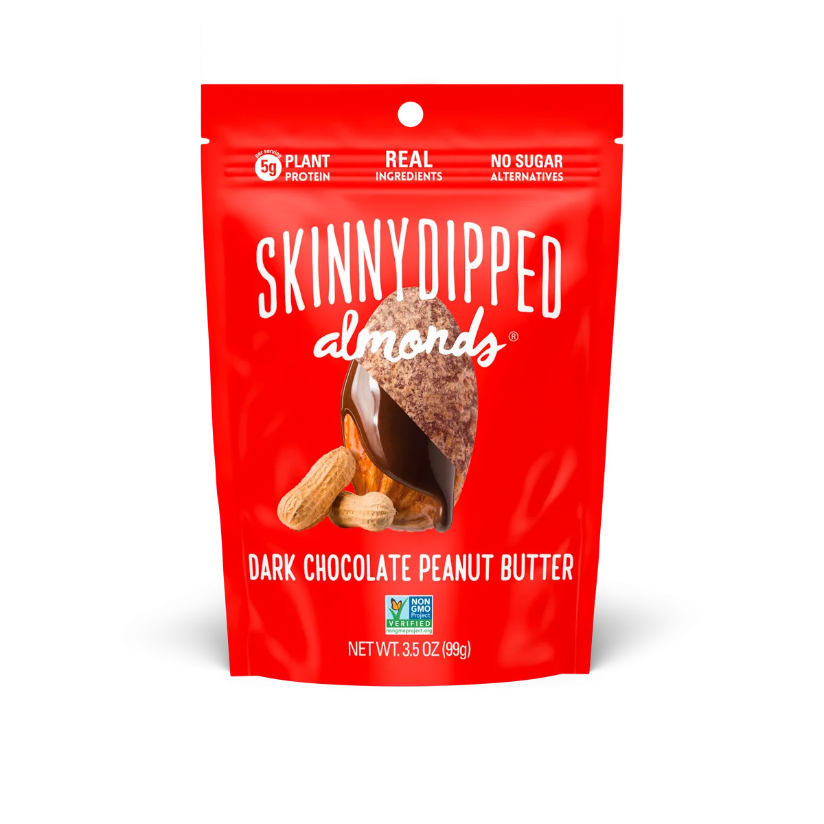 SkinnyDipped Dark Chocolate Peanut Butter Almonds, 3.5 oz - Walmart.com | Walmart (US)