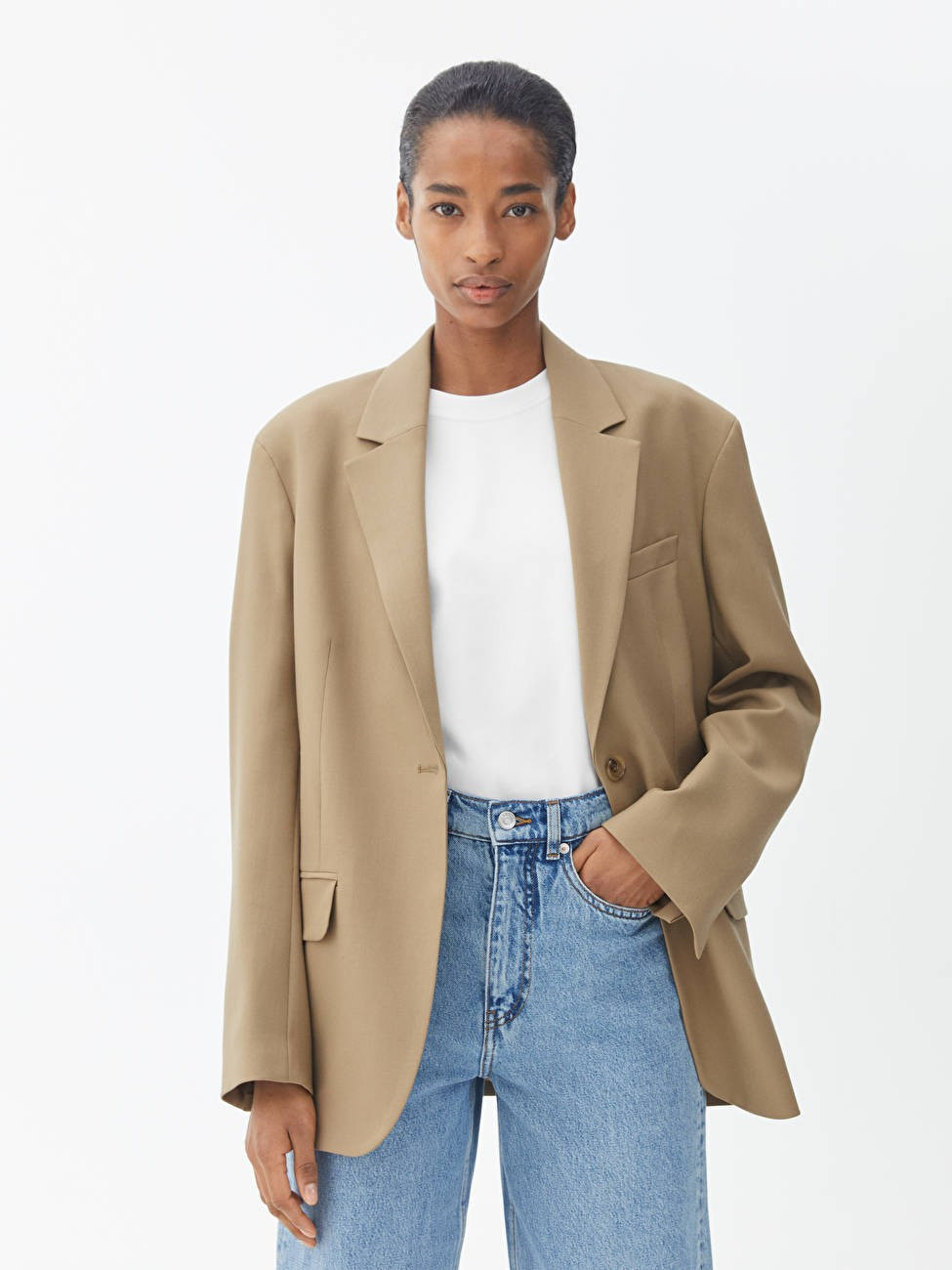 Oversized Wool Hopsack Blazer | ARKET (US&UK)
