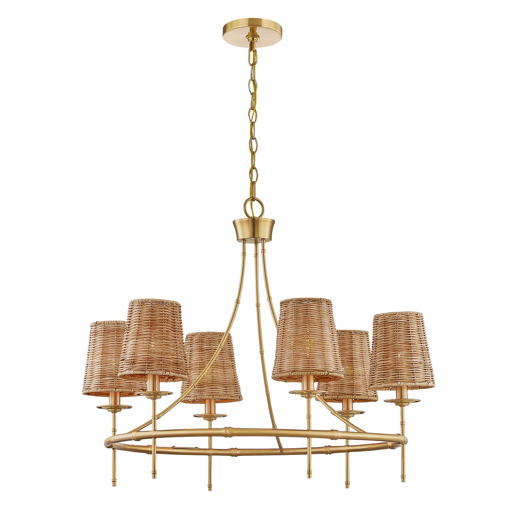 Ashbury 6-Light Chandelier in Warm Brass | Birch Lane