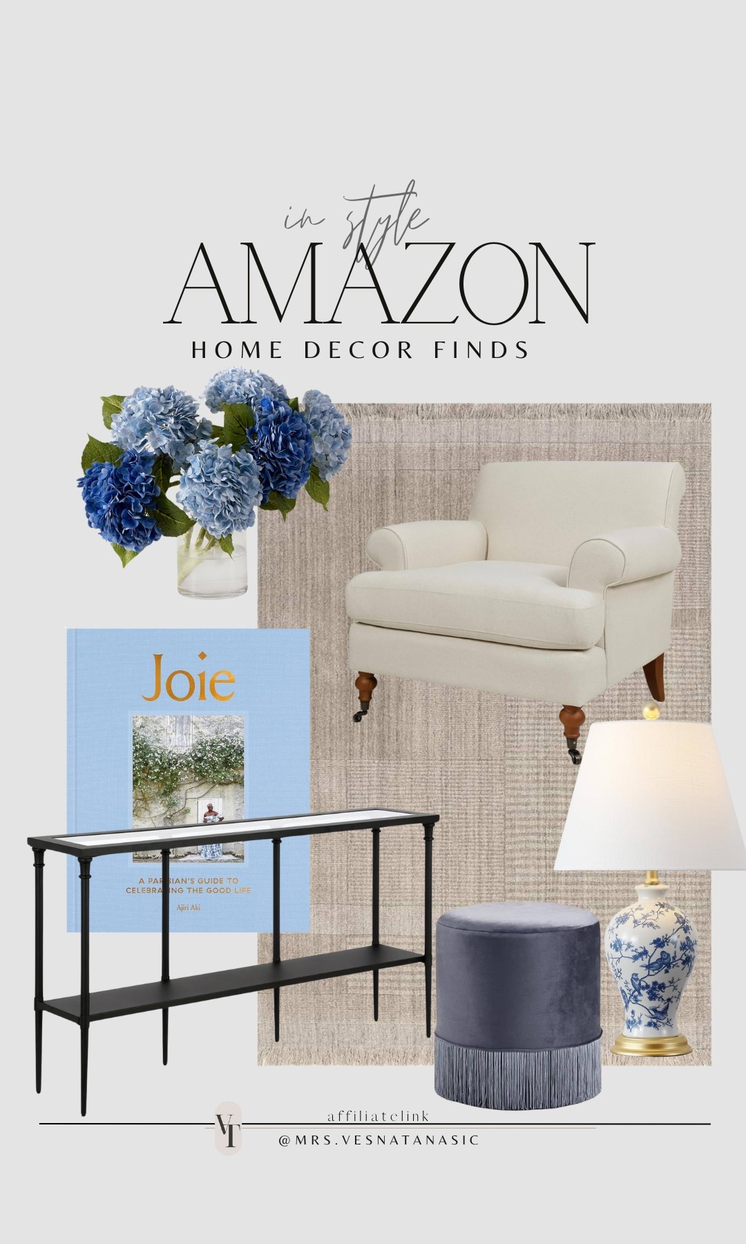 Amazon coastal home decor and shades of blue! These hydrangeas are so realistic. @amazon @amazonhome #founditonamazon #amazon #amazonhome #decor #springhome #coastalhome 

#LTKHome #LTKStyleTip #LTKSaleAlert