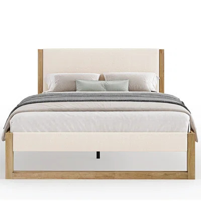 Maura Upholstered Cream Boucle Bed Frame | Birch Lane