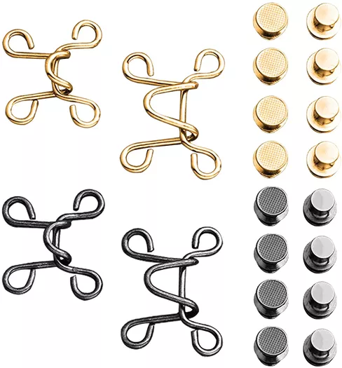 TOOVREN Upgraded 8 Sets Button Pins for Jeans Pants, No Sew