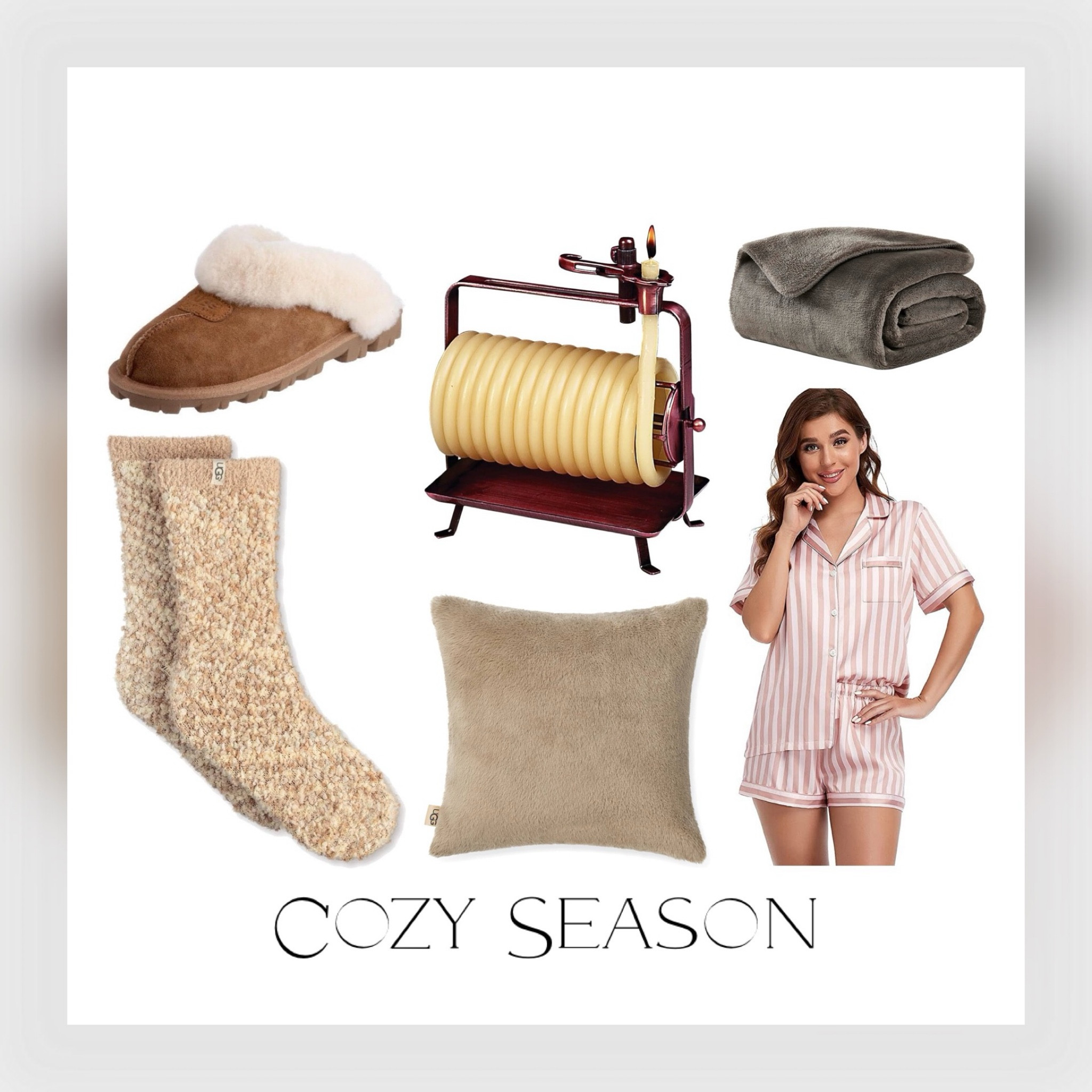 Cozy season is upon us! Ugg chenille socks | ugg slippers | beeswax candle | ugg pillow | pink and white pajama set | ugg blanket

#LTKGiftGuide #LTKSeasonal #LTKHoliday