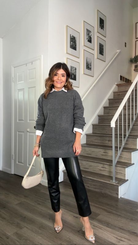 A chic way to style this classic sweater via Target! Take 30% off the sweater right now! 
Sweater size small
Pants size 0short
White button down size small
Target, target circle, target style, target finds, vegan leather pants, business casual look

#LTKsalealert #LTKshoecrush #LTKfindsunder50