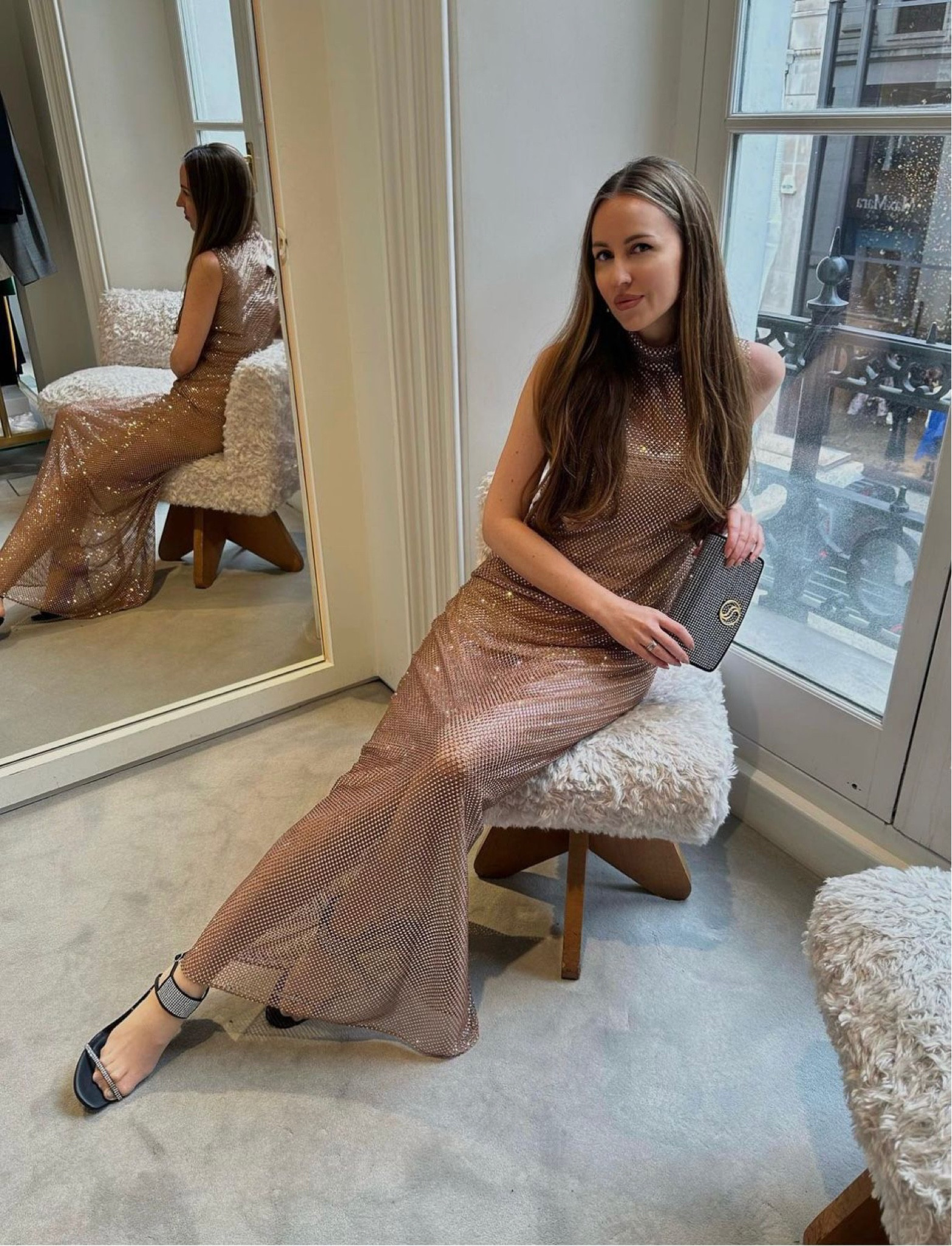 Maxi embellished dress, sequin dress, sequin bag, sequin rhinestones heels, evening look, occasion wear, Stella McCartney 

#LTKeurope #LTKparties #LTKstyletip