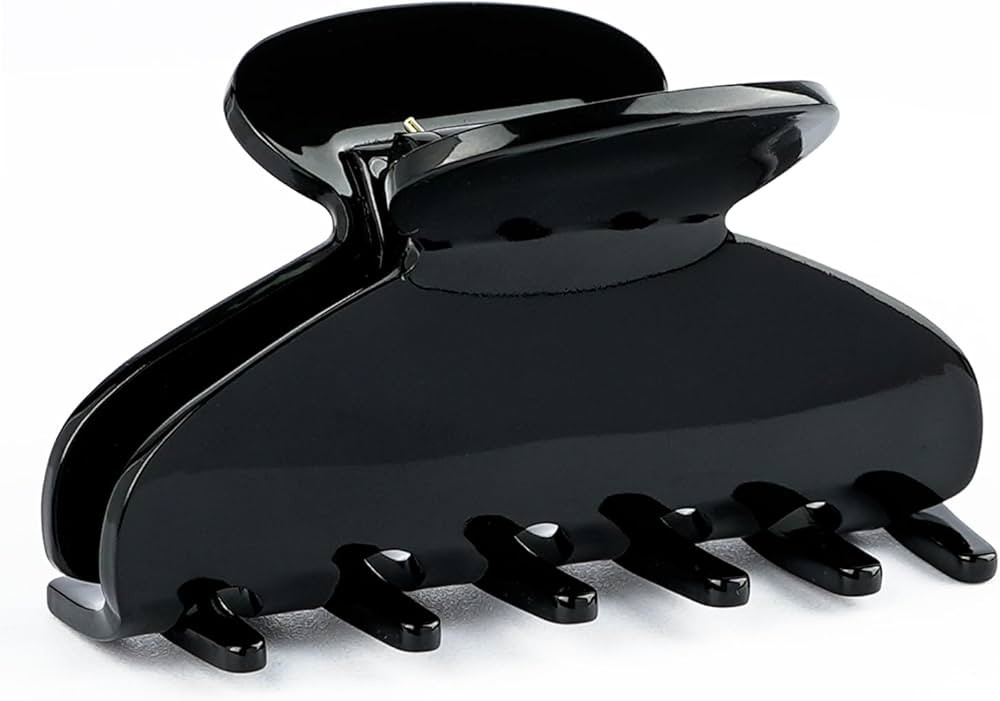 MAORULU Medium Cute Acetate Hair Claw Clip for Women Girls, 3 Inch Elegant Black Claw Clips for T... | Amazon (US)