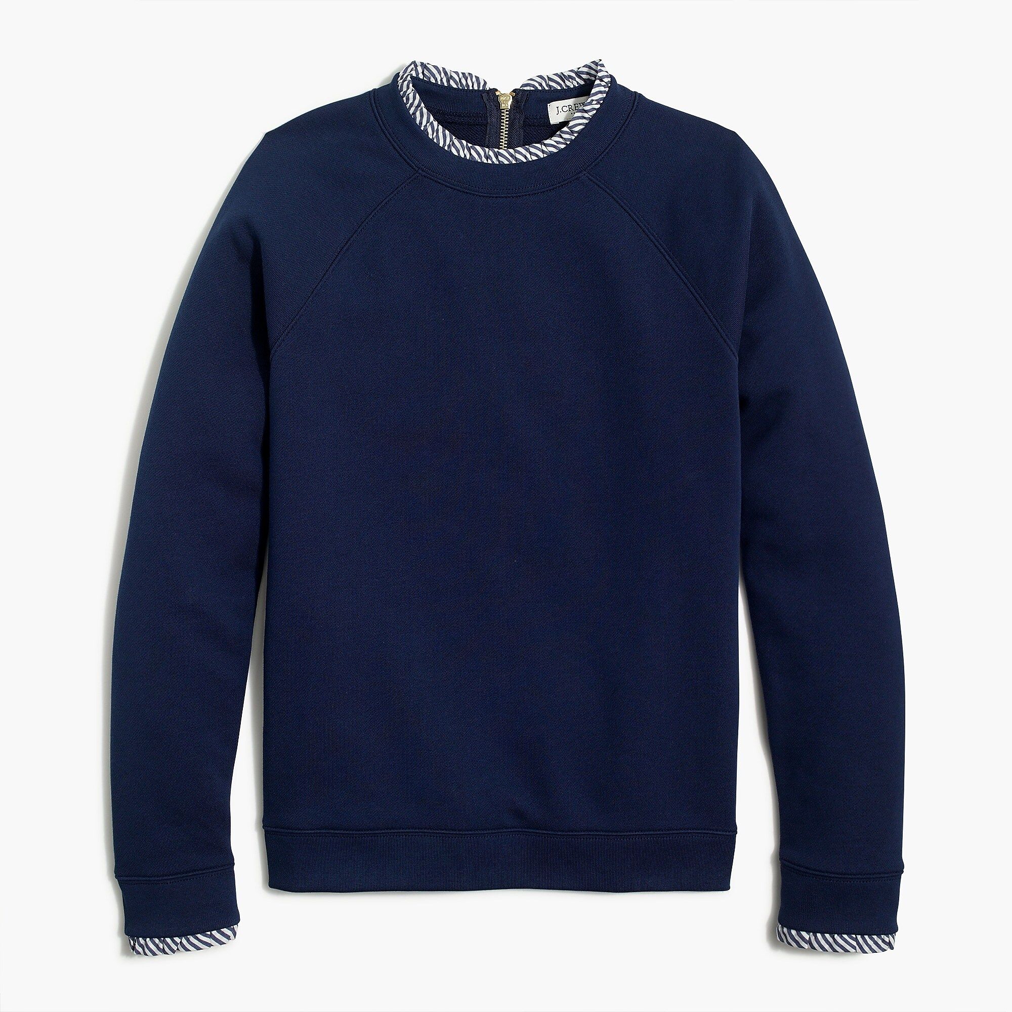 Woven ruffleneck pullover sweatshirt | J.Crew Factory