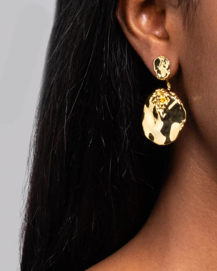 Brut Gold Coin Front Back Earrings | Alexis Bittar | Alexis Bittar