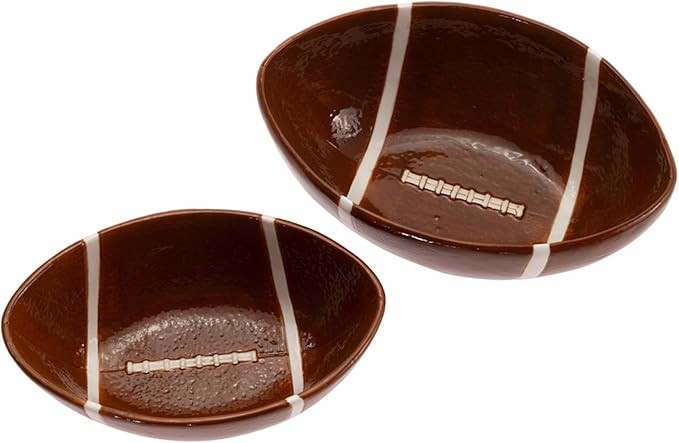 Boston International Ceramic Bowls Nesting Serving Bowl Set, 2 Sizes, Football Fever | Amazon (US)
