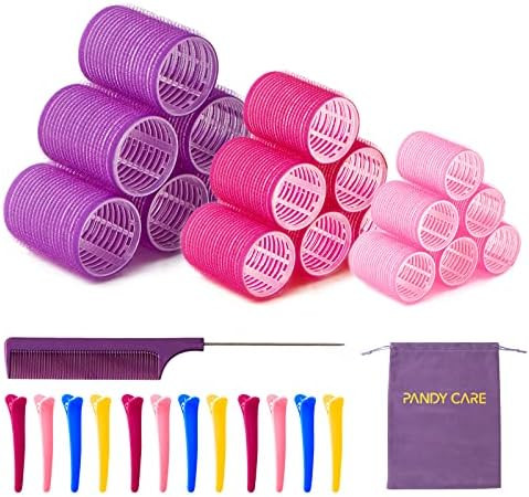 Hair Roller Set 32 PCS, PandyCare Hair Rollers For Long Hair & Short Hair - No Heat, Hair-friendly,  | Amazon (US)