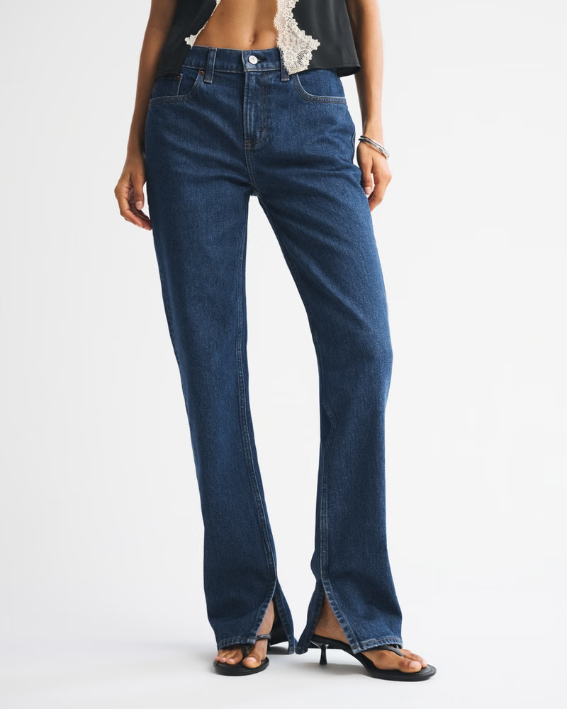 Women's Mid Rise 90s Straight Jean | Women's Bottoms | Abercrombie.com | Abercrombie & Fitch (US)