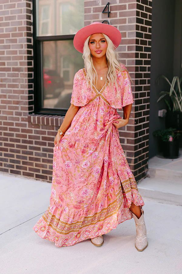 Under The Willow Tree Floral Maxi In Pink | Impressions Online Boutique