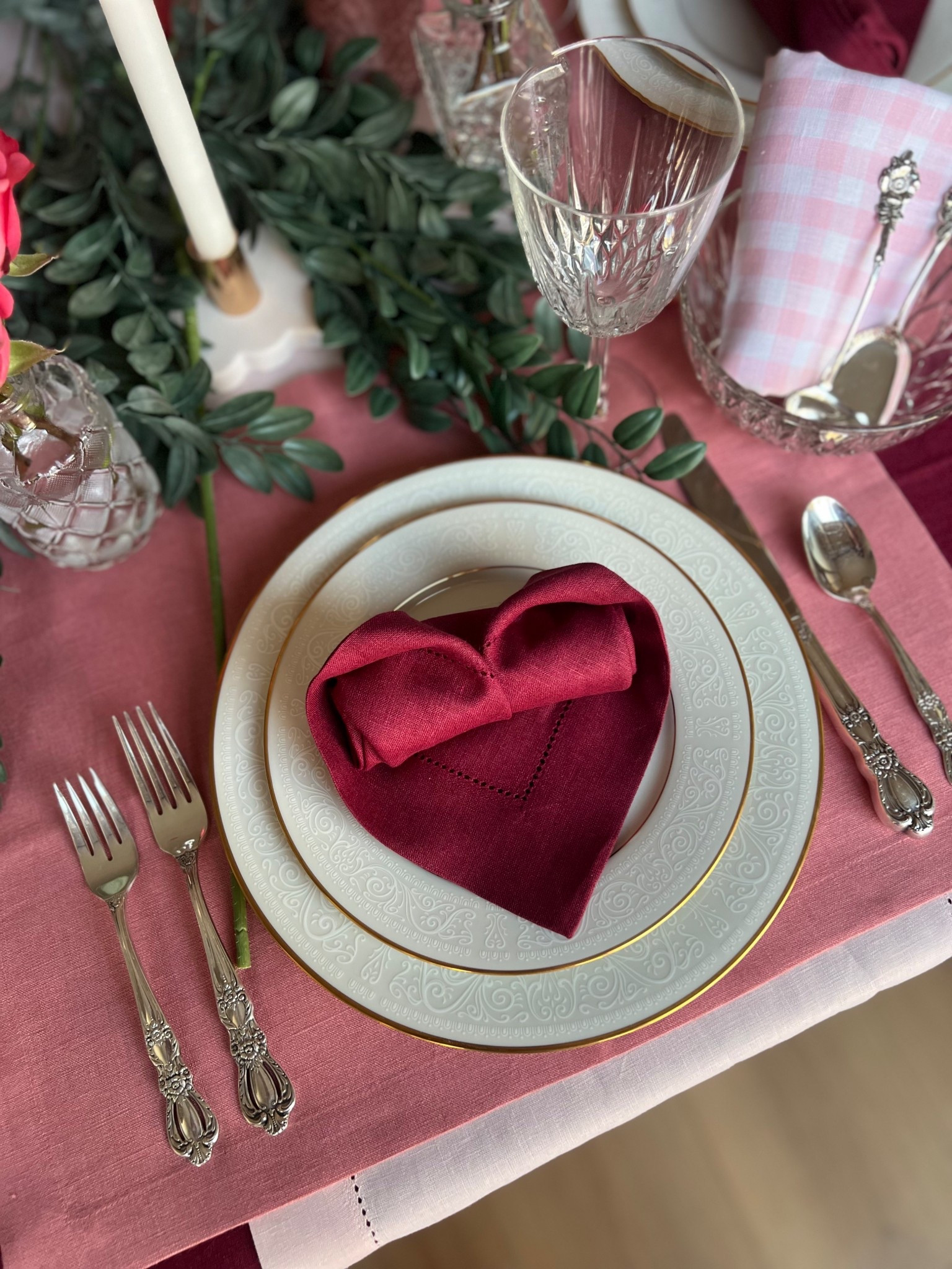 These napkins from my heart napkin fold are so gorgeous! Love the linen and hemstitch 😍 we’ll be using them year after year 

#LTKValentine #LTKSeasonal #LTKHome