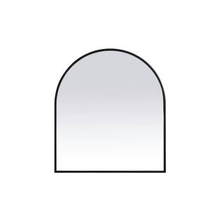 Simply Living 27 in. W x 30 in. H Arch Metal Framed Black Mirror MIR3A5460BK - The Home Depot | The Home Depot