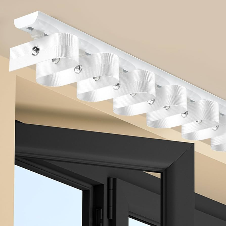 Ripplefold Snap Track with Tape Set, Heavy-Duty Ripplefold Curtain Track Set, Aluminum Ceiling Cu... | Amazon (CA)