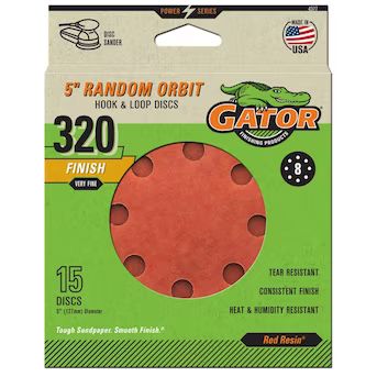Gator  5 In 8H H/L Disc 320 Grit 15pk 5-Piece Aluminum Oxide 320-Grit Disc Sandpaper | Lowe's