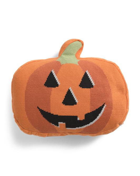 12x14 Jack O' Lantern Shaped Needlepoint Pillow | Throw Pillows | Marshalls | Marshalls