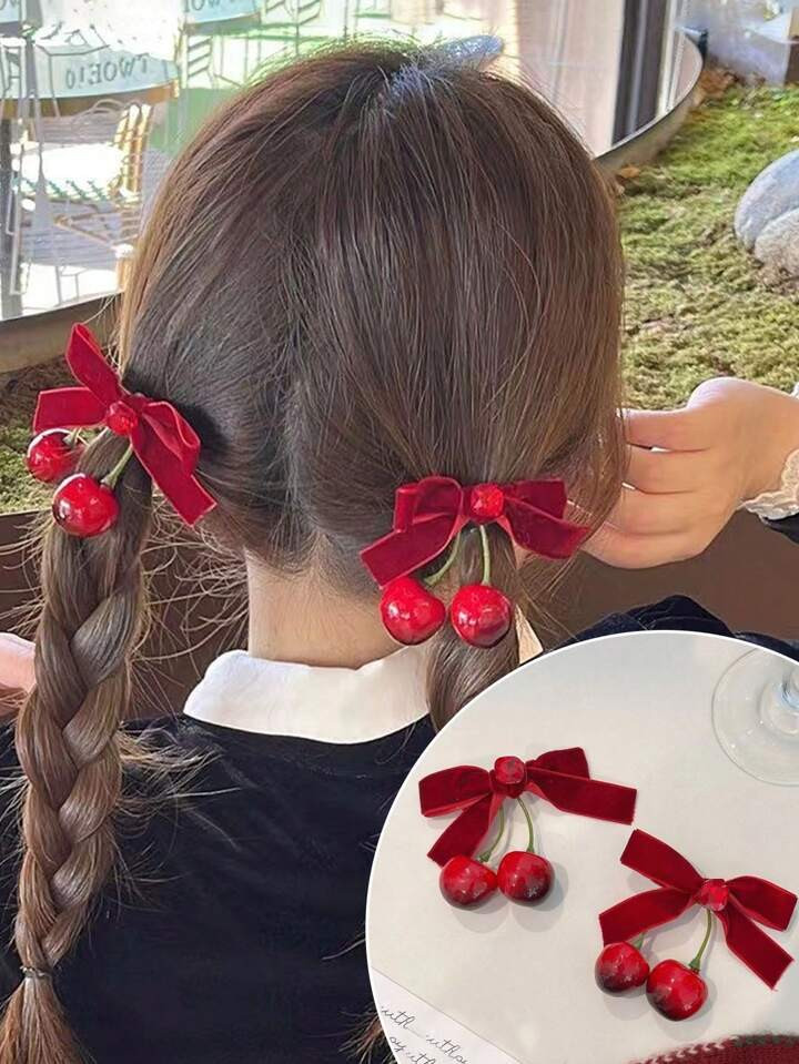 2pcs Girls' Cute Bow Hair Clips, Suitable For Bangs And Short Hair, Hair Accessories For Girls | ... | SHEIN