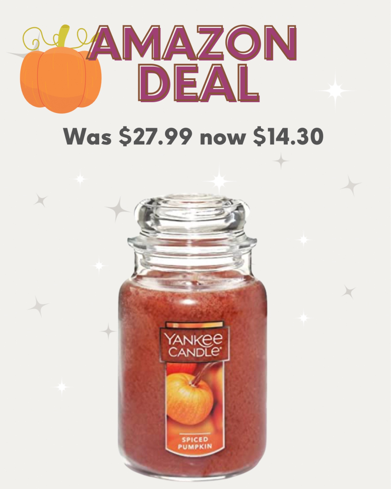 Yankee candle pumpkin spice on deal!!!

#LTKhome #LTKSeasonal #LTKHalloween