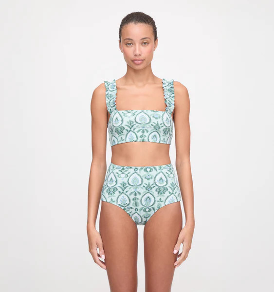 The Teagan Bikini Set - Green Palm Ikat | Hill House Home US