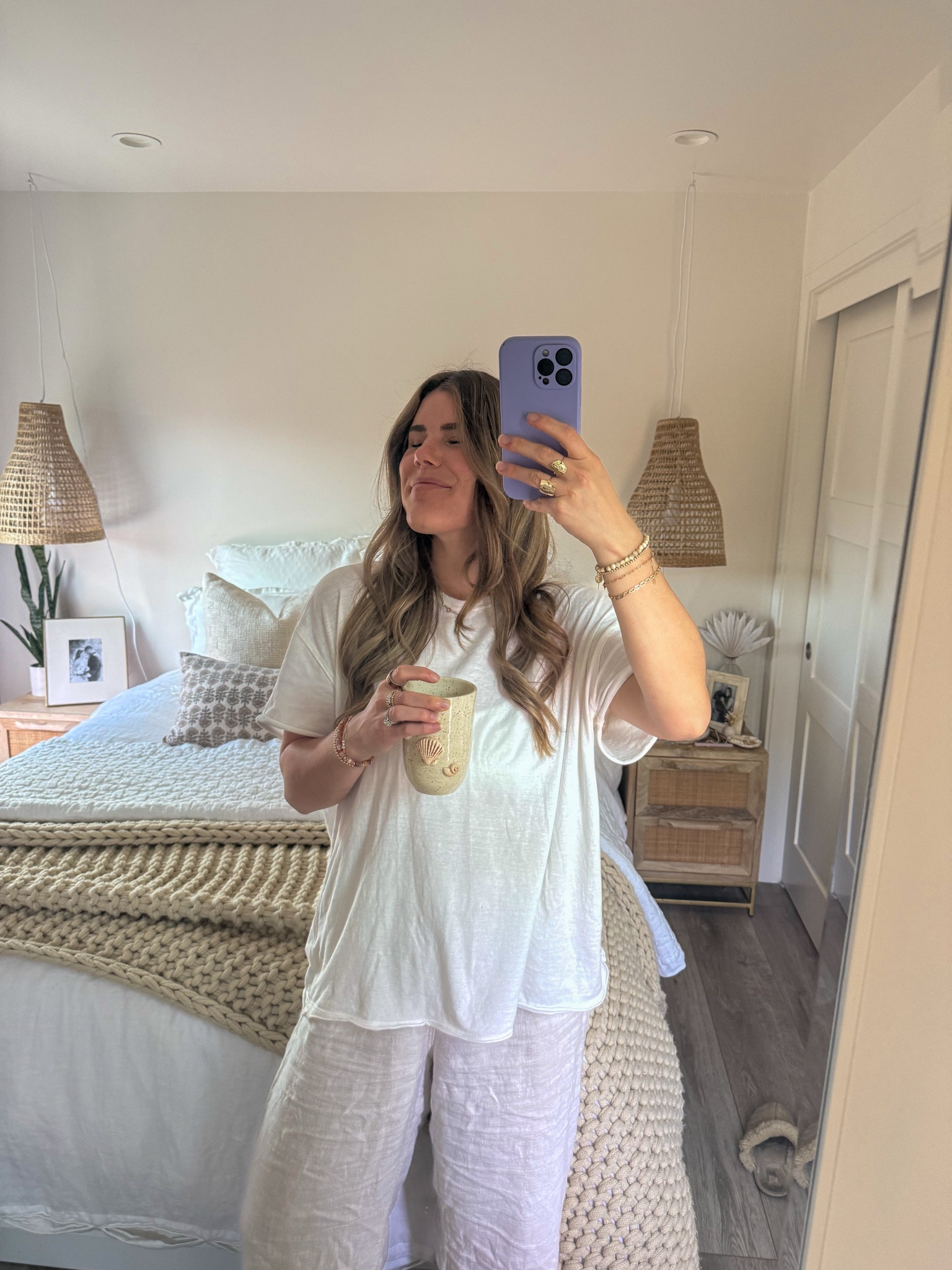 casual study work from home fit 🐚🌴✨ love love love these linen pants. All jewelry is KRJ Jewelry 

#LTKFindsUnder100 #LTKWorkwear #LTKSeasonal