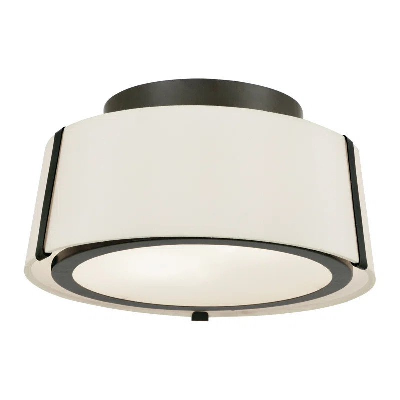 Brandenburg 2 - Light 12'' Shaded Drum Flush Mount | Wayfair North America