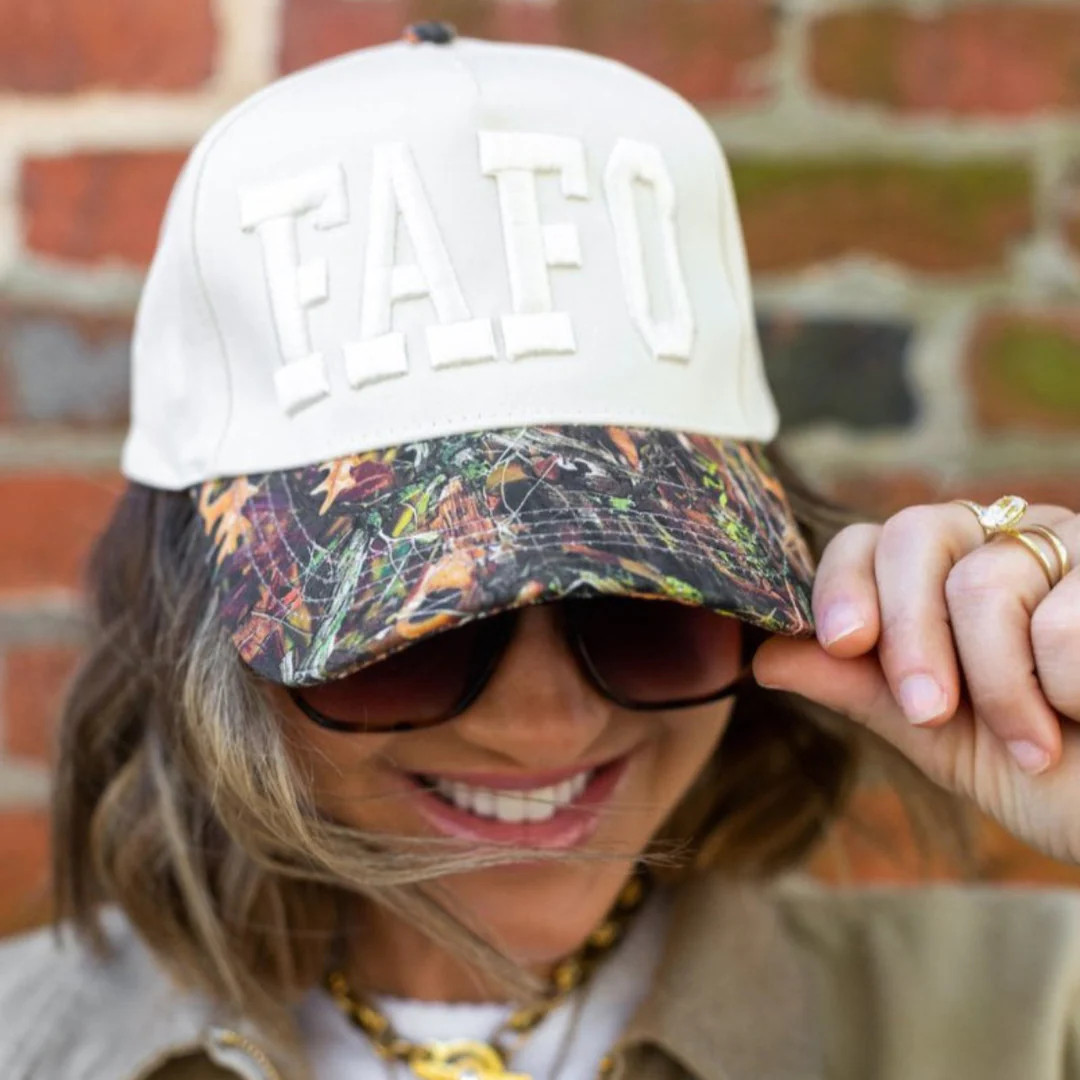 UM X @livinwithMB FAFO Camo Brim Hat | United Monograms