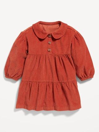 Long-Sleeve Corduroy Button-Front Tiered Dress for Baby | Old Navy (US)