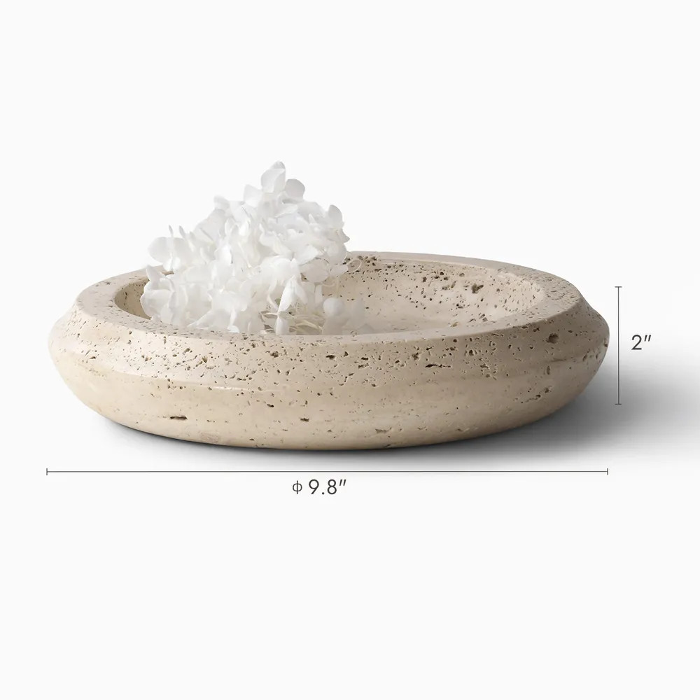 9" Travertine Decorative Bowl | Hernest