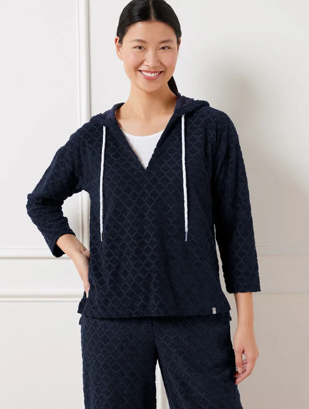 Towel Terry Hooded Pullover - Seashell | Talbots
