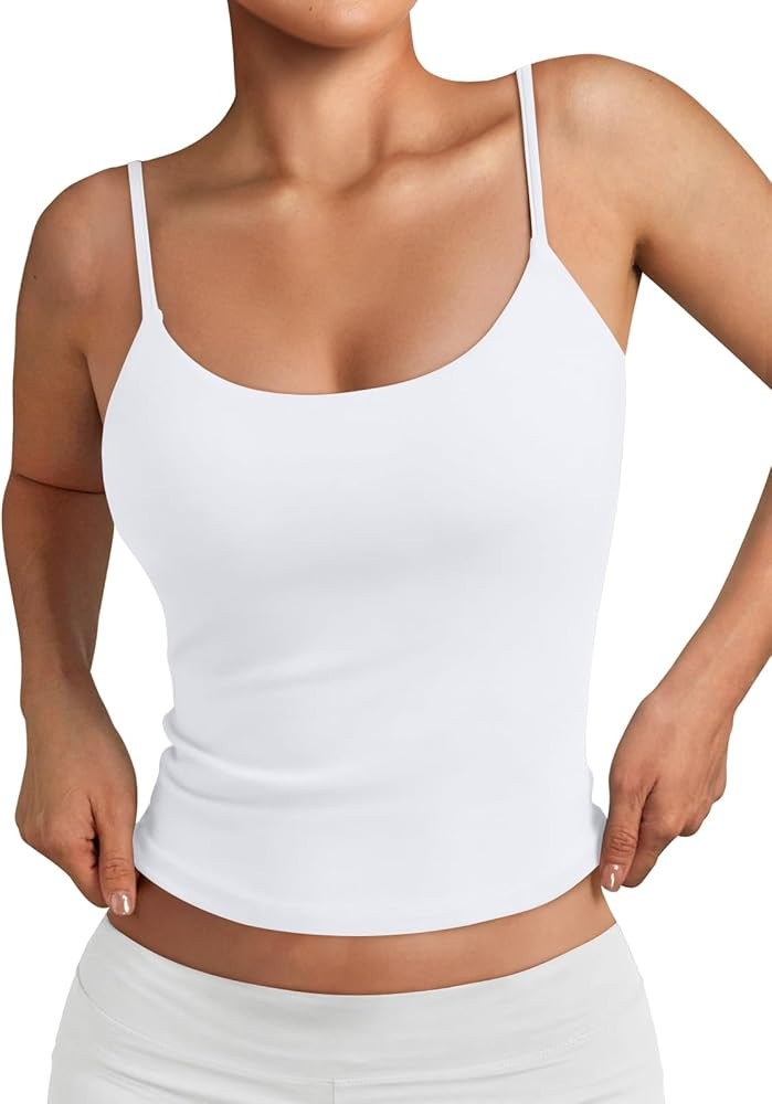 Trendy Queen Double Lined Adjustable Spaghetti Strap Tank Top for Women Cute Summer Basic Crop To... | Amazon (US)