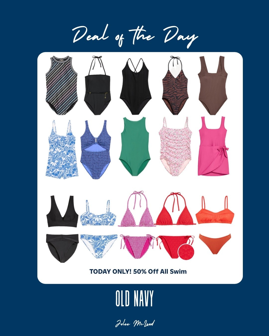 🚨 50% off all swim. Today only!

#LTKSwim #LTKSeasonal #LTKSaleAlert