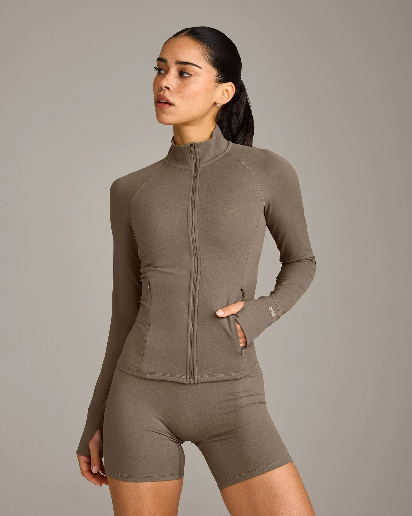 SoftMotion™ Jacket with Grey Logo 
 Moss Brown | Oner Active (UK / US)