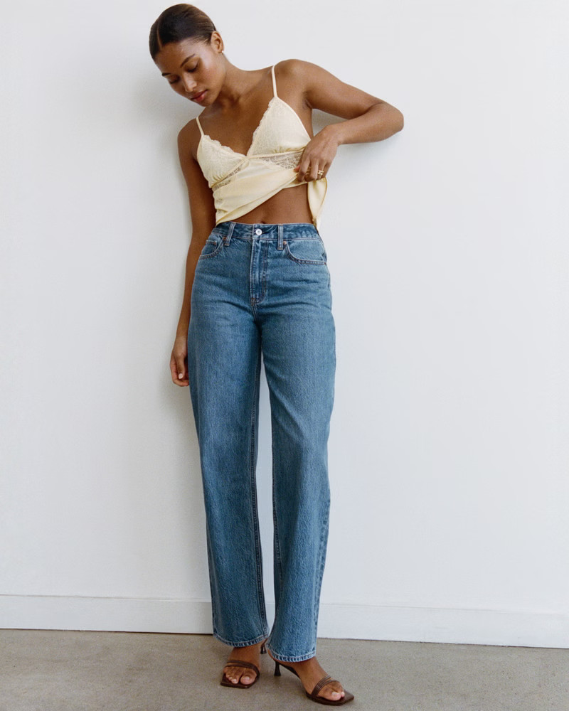 Limited Release Curve Love High Rise 90s Relaxed Bandana Jean | Abercrombie & Fitch (US)