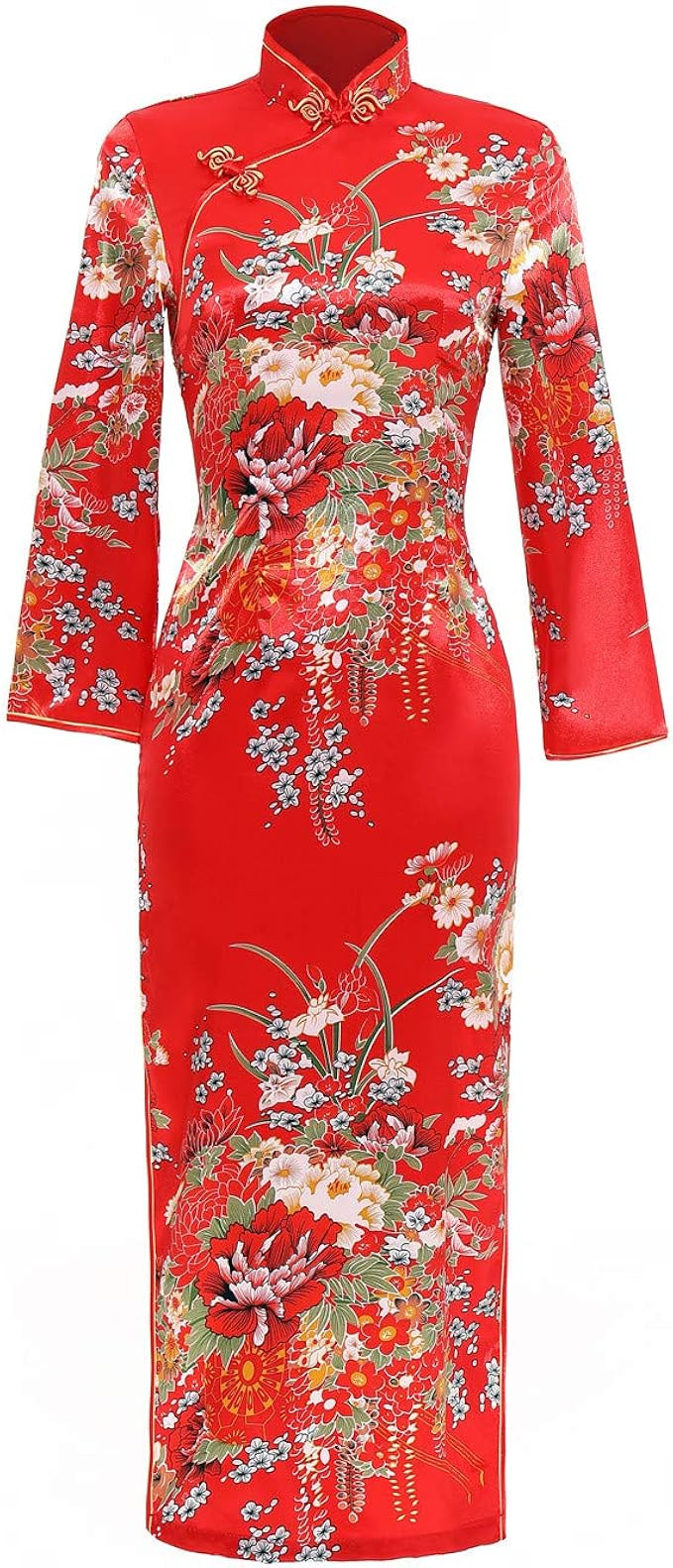 Shanghai Story Chinese Traditional Dress Long Cheongsam Long Sleeve Cheap Qipao | Amazon (US)