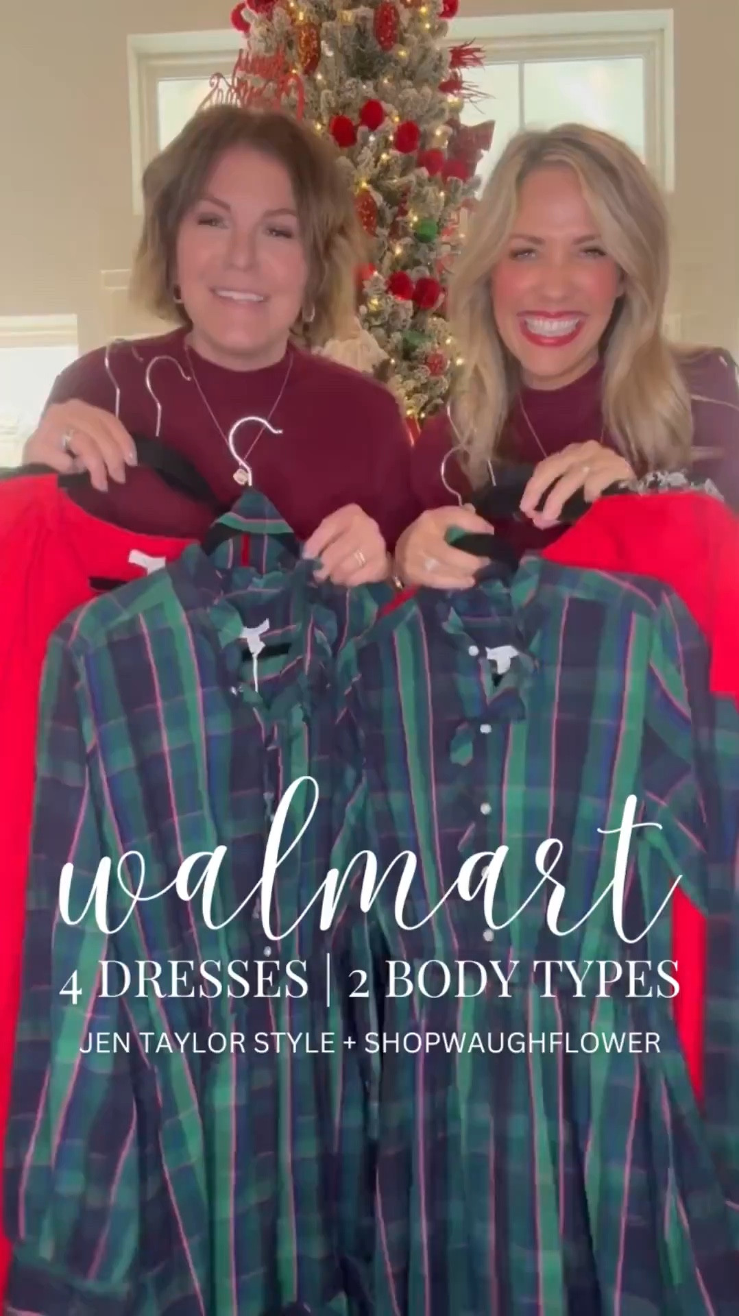 Walmart dresses that make perfect holiday outfits on two different body types! Jen is 5’7 and wearing a 1X in the burgundy dress, XXL in the floral dress, and XL in the plaid and red. Gena is 5’4, wearing a S in the first two dresses and XS in the last two. All dresses come in regular and plus sizes. The floral goes up to 3X, the rest go up to 4X. 

Time and Tru, Pioneer Woman, Free Assembly, plus size dress, midsize dress

#LTKHoliday #LTKPlusSize #LTKOver40