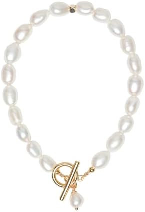 Irregular Baroque Pearl Bracelets Pearl Bangle 18K Gold Plated Buckle Freshwater Pearl Bracelets ... | Amazon (US)