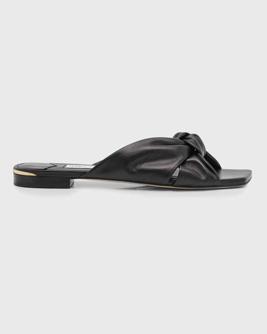 Jimmy Choo Avenue Crisscross Flat Slide Sandals | Neiman Marcus