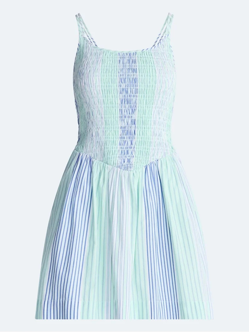 Free Assembly Women's Sleeveless Smocked Cotton Mini Dress, Sizes XS-XXL | Walmart (US)