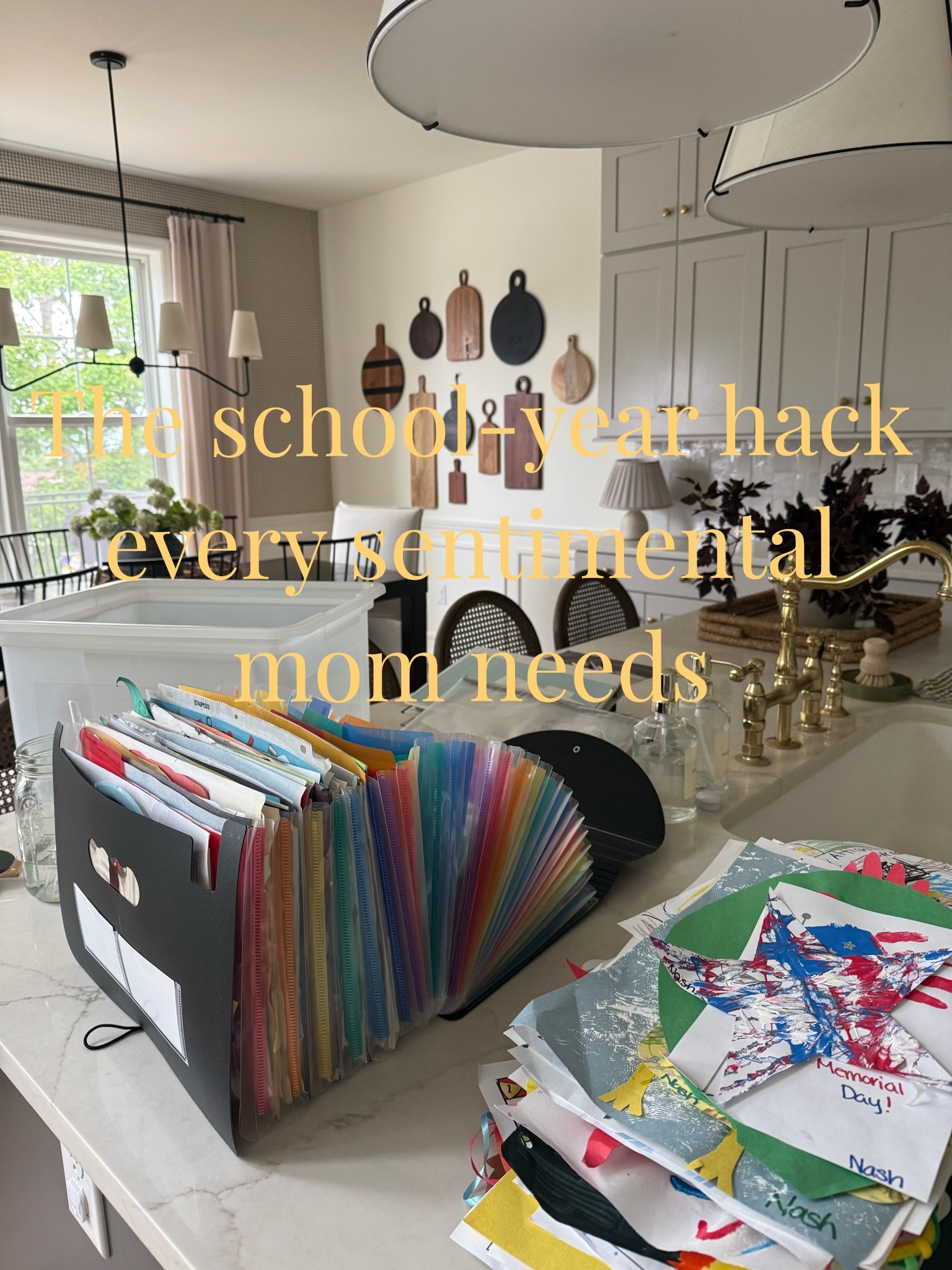 Looking for a place to store all the crafts, awards, love notes, and stories from the school year? This organizer makes it pretty easy to do year after year.

Back to school, kid organization, mom hack, time saver, space saver

#LTKBaby #LTKmomlife #LTKHome