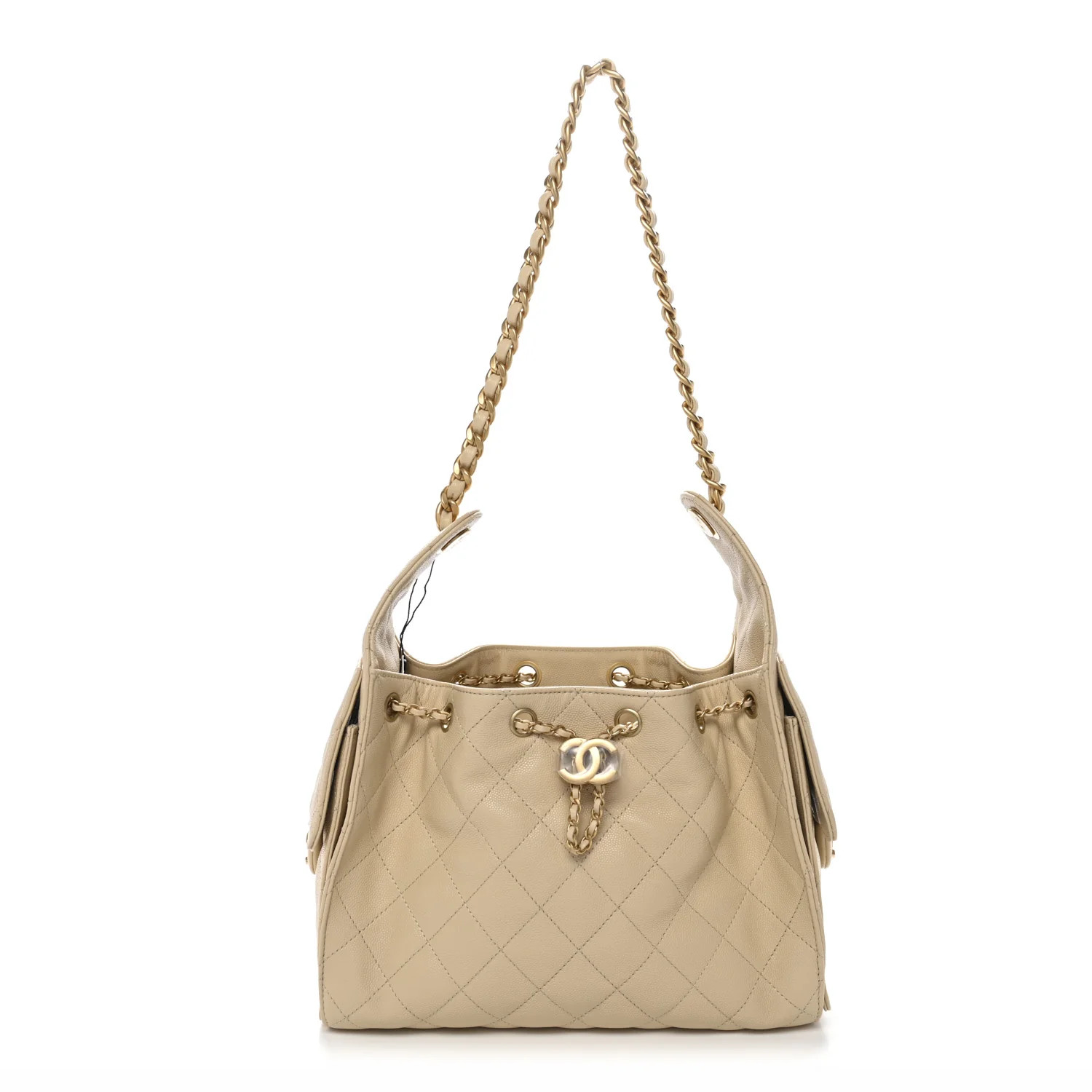 Caviar Quilted Small Chanel 25 Handbag Beige | FASHIONPHILE (US)