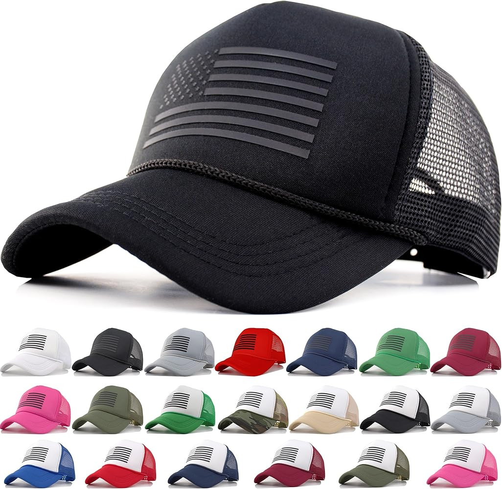 American Flag Baseball Cap,Foam Snapback Back Mesh Trucker Hat for Men Women | Amazon (US)