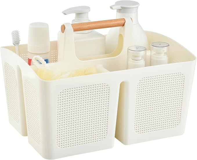 ALINK Portable Shower Caddy Basket with Compartments, Plastic Divided Cleaning Caddy Organizer St... | Amazon (US)