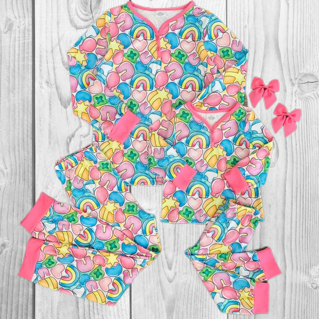 Mommy & Mini Rainbow Charms Pajamas, Boutique Mommy And Me, St Patrick's Loungewear Set, Lucky Ma... | Etsy (US)